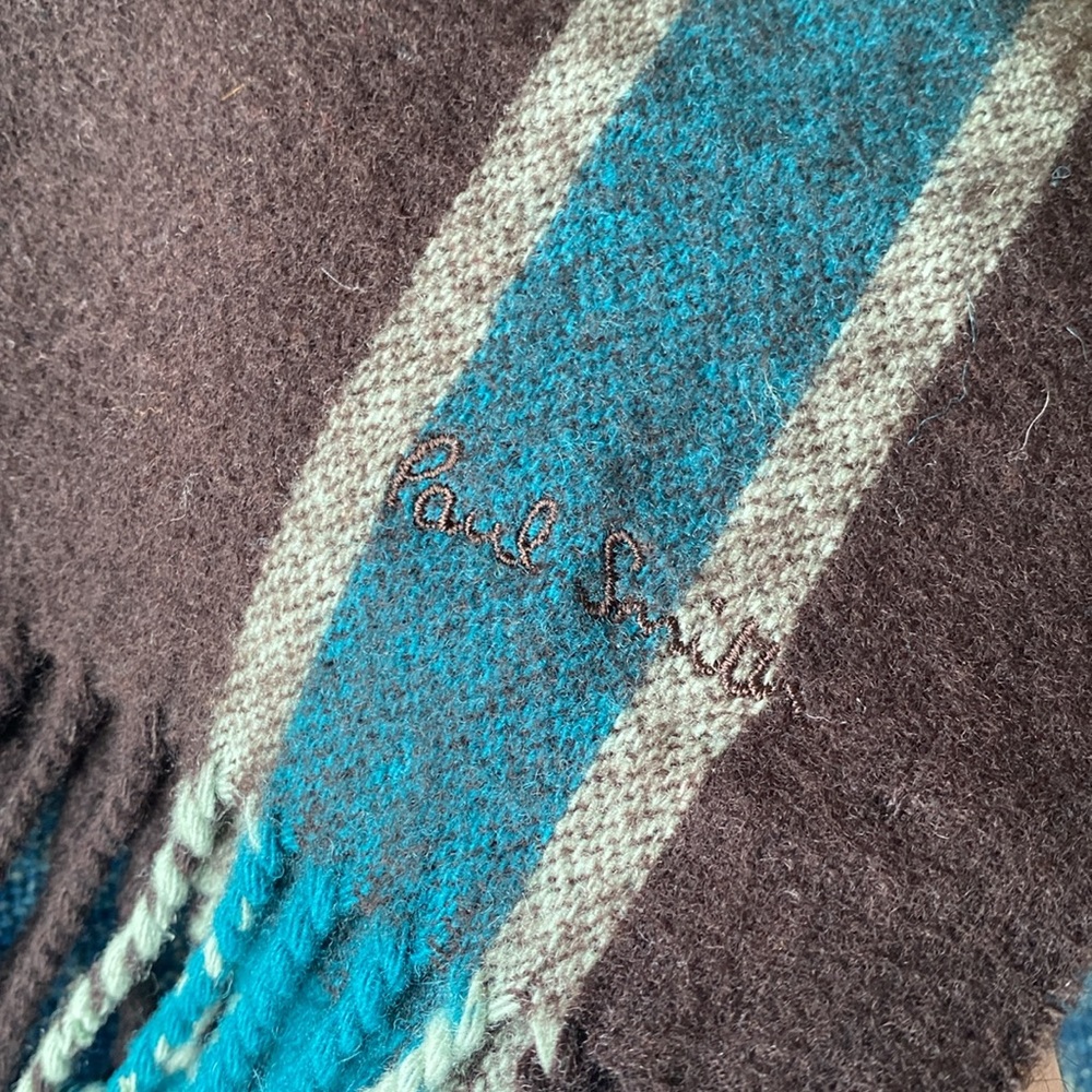 Paul Smith Lambswool Racing Stripe Scarf - Picture 5 of 7